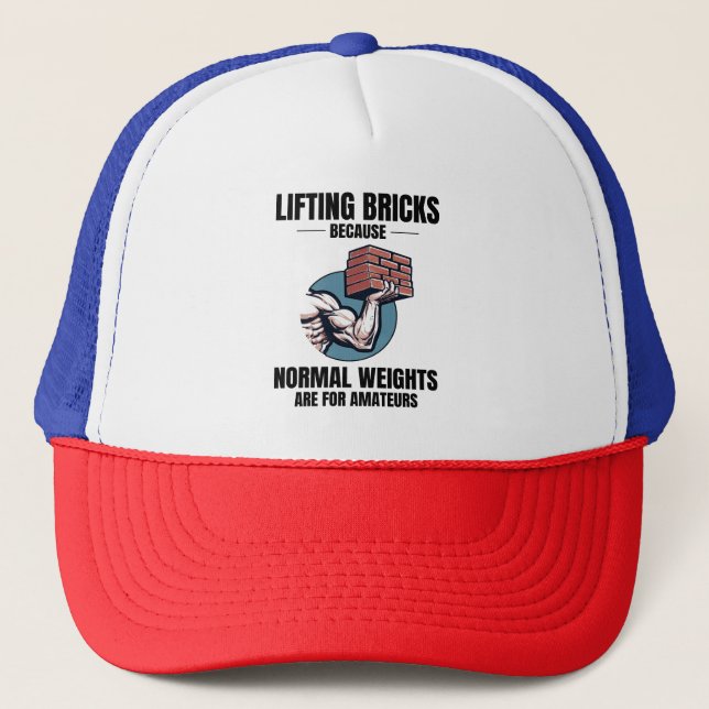 Bricklifting Humour: Beyond Ordinary Weights Brick Trucker Hat (Front)