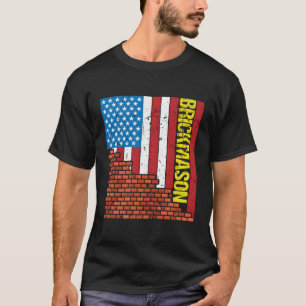 Brickmason Bricklayer Usa Flag Masonry Patriotic A T-Shirt