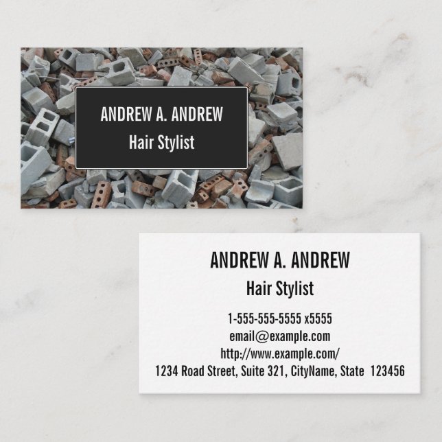 Bricks & Blocks Demolition Rubble Debris Business Card (Front/Back)