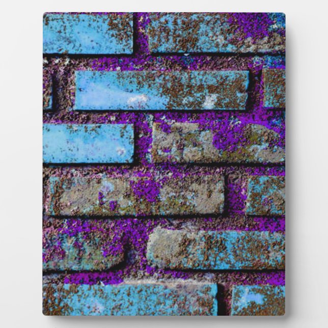 Bricks Blue and Purple Textured Plaque (Front)