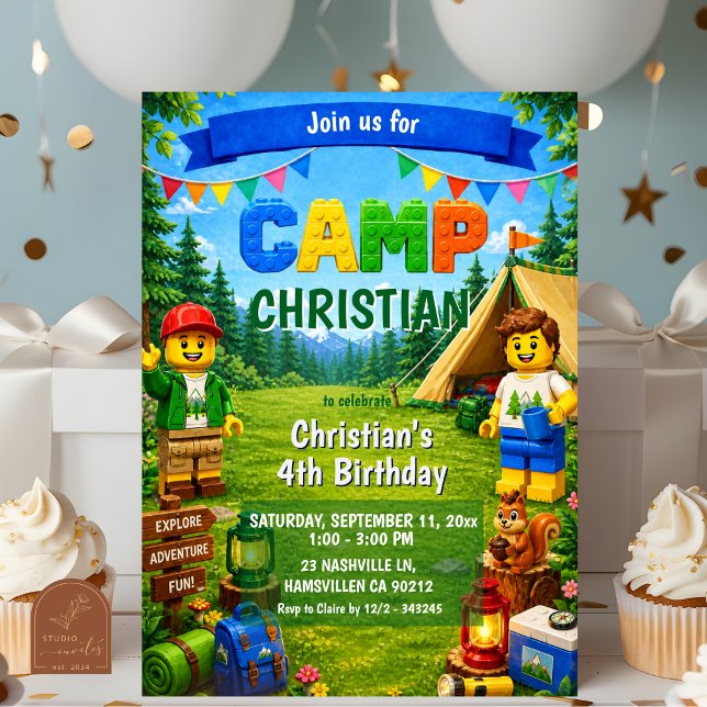 Bricks Camp Boy Birthday Invitation (Creator Uploaded)