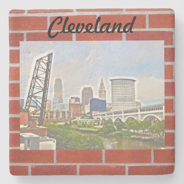 Bricks Cleveland Stone Coaster (Front)