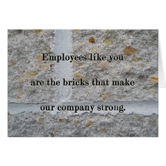 Bricks Employee Service Anniversary Thanks Card
