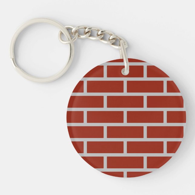 Bricks Keychain (Brick Red & Grey) (Front)