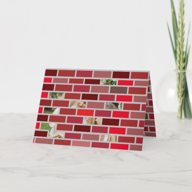 Bricks Photo Christmas Card (Front)