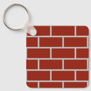 Bricks Square Keychain (Brick Red & Grey)