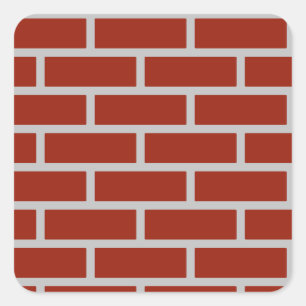 Bricks Square Stickers (Brick Red & Grey)