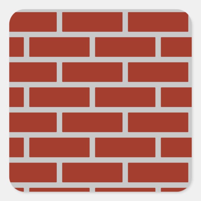 Bricks Square Stickers (Brick Red & Grey) (Front)