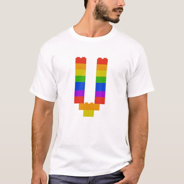 Bricks Theme Letter V Monogram Name Initial Presch T-Shirt (Front)
