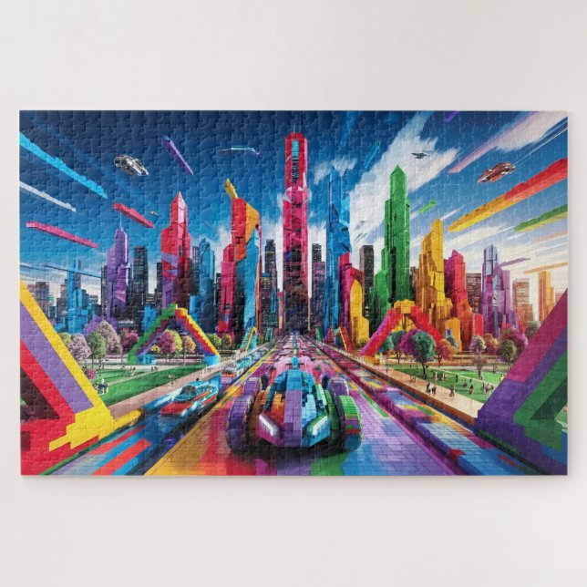 Bricktopia: Futuristic Cityscape3 Jigsaw Puzzle (Horizontal)