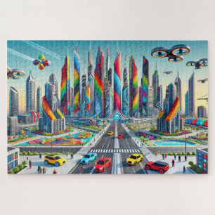 Bricktopia: Futuristic Cityscape Jigsaw Puzzle