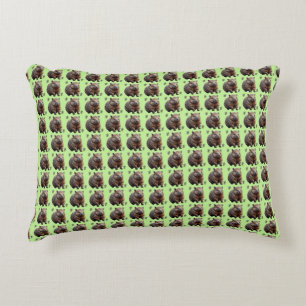 Brickwork Burrow: A Wombat's Green Canvas, Decorative Cushion