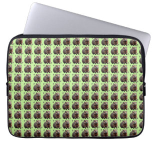 Brickwork Burrow: A Wombat's Green Canvas, Laptop Sleeve