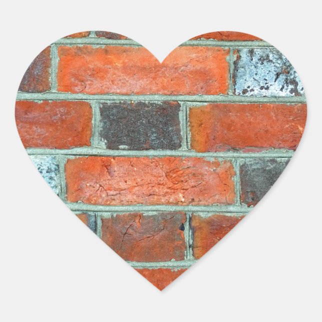 Brickwork Heart Sticker (Front)