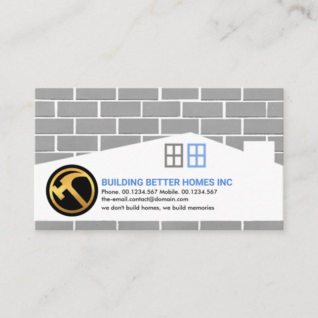 Brickwork Masonry Home Building Contractor Business Card (Front)