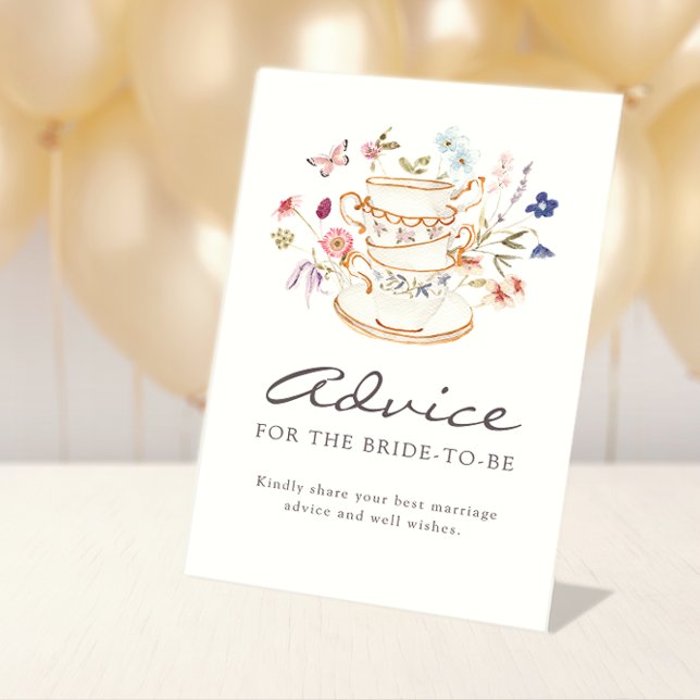 Bridal Advice Sign (Tea Party Bridal Advice Sign
)