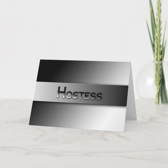 BRIDAL ATTENDANT REQUEST - HOSTESS -Grey/Black Invitation (Front)