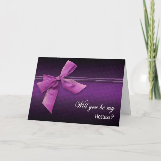 BRIDAL ATTENDANT REQUEST - HOSTESS -PURPLE INVITATION (Front)