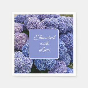 Bridal, Baby Shower Napkins Purple, Blue Hydrangea
