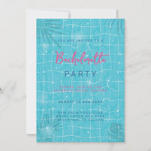 bridal bachelorette Pool Party Invitation (Front)
