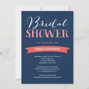 Bridal Banner Bridal Shower Invitation - Navy