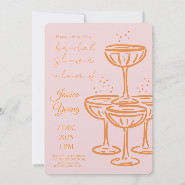Bridal Bash & Cocktail Call bridal  Invitation (Front)