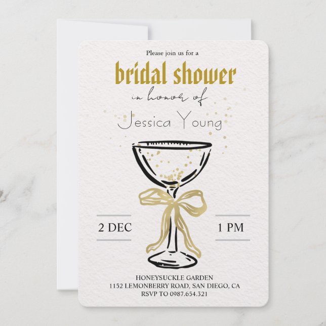 Bridal Bash & Cocktail Call bridal  Invitation (Front)