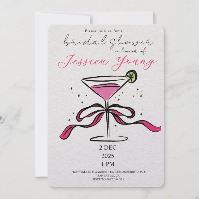 Bridal Bash & Cocktail Call bridal  Invitation (Front)