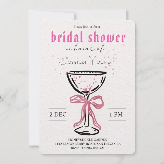 Bridal Bash & Cocktail Call bridal  Invitation (Front)