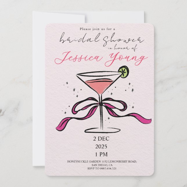 Bridal Bash & Cocktail Call bridal  Invitation (Front)