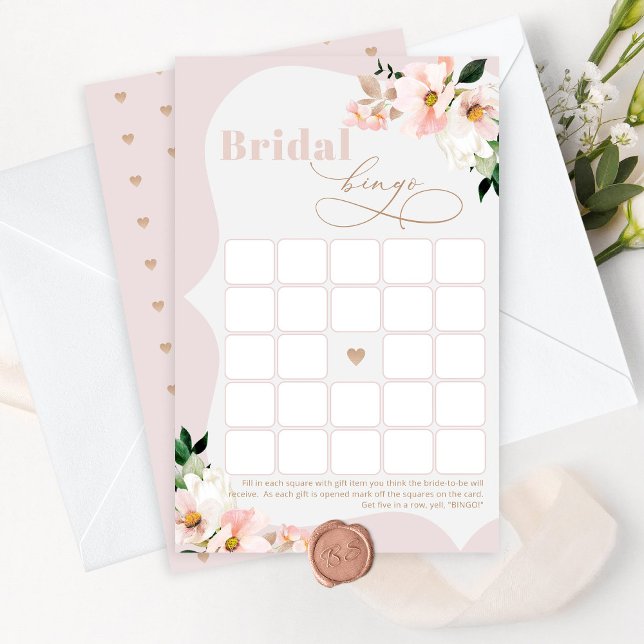 Bridal bingo blush pink floral bridal game (Creator Uploaded)