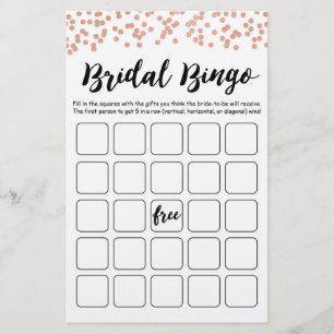 Bridal Bingo Bridal Shower and Hen Party game
