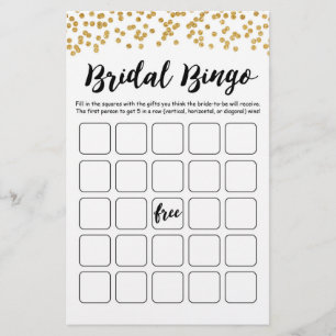 Bridal Bingo Bridal Shower and Hen Party game