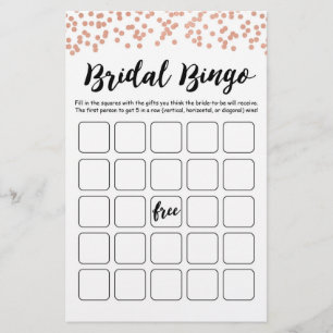 Bridal Bingo Bridal Shower and Hen Party game