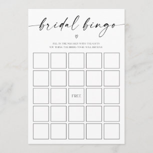 Bridal Bingo Bridal Shower Game Programme
