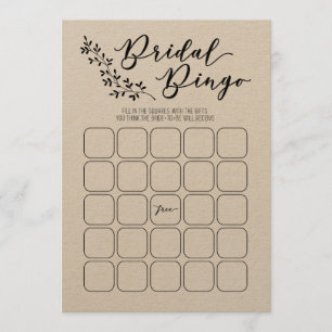 Bridal Bingo Bridal Shower Game Programme