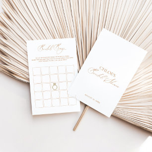 Bridal Bingo Game Elegant Bridal Shower Games Card