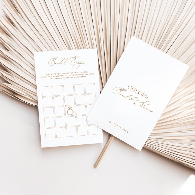 Bridal Bingo Game Elegant Bridal Shower Games Card (Creator Uploaded)