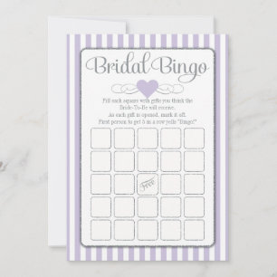Bridal Bingo Lavender Grey Bridal Shower Game Invitation