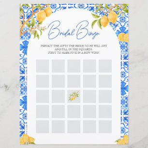 Bridal Bingo Lemon Italian Shower Game Paper Sheet