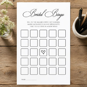 Bridal Bingo Minimalist Shower Game