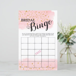 Bridal Bingo Pink Gold  Bridal Game