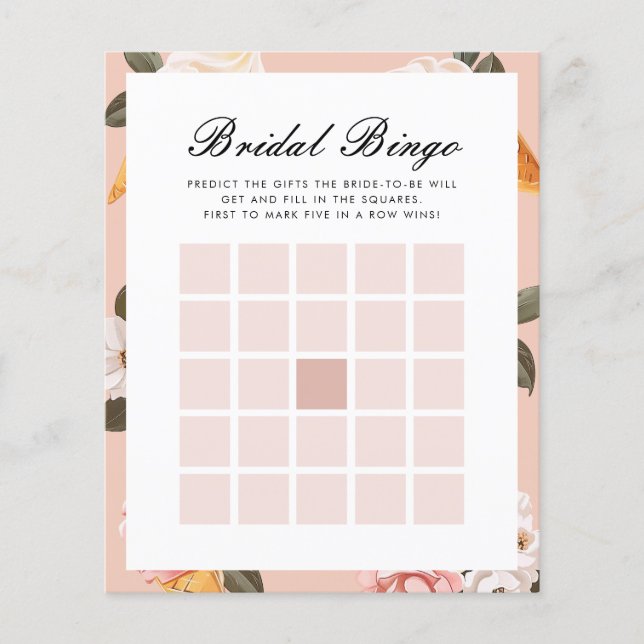 Bridal Bingo Scooped Up Bridal Shower Game (Front)