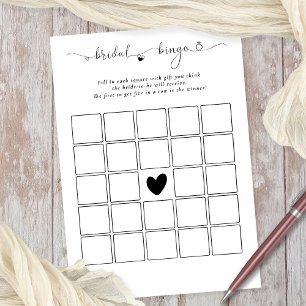 Bridal Bingo Shower White Game Card