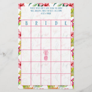 Bridal Bingo Tropical Bridal Shower Stationery