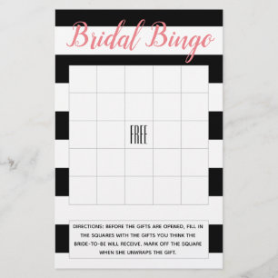 Bridal Bingo Wedding Shower Game Fill-in Cards
