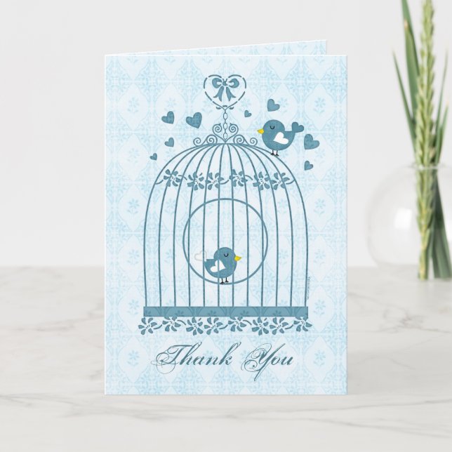Bridal Bird Cage Thank You Note Card (Front)