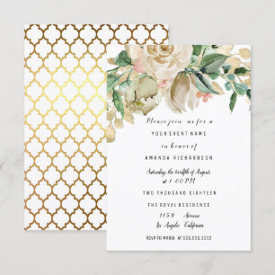 Bridal Birthday Party Rose Paint Floral Mermaid Invitation