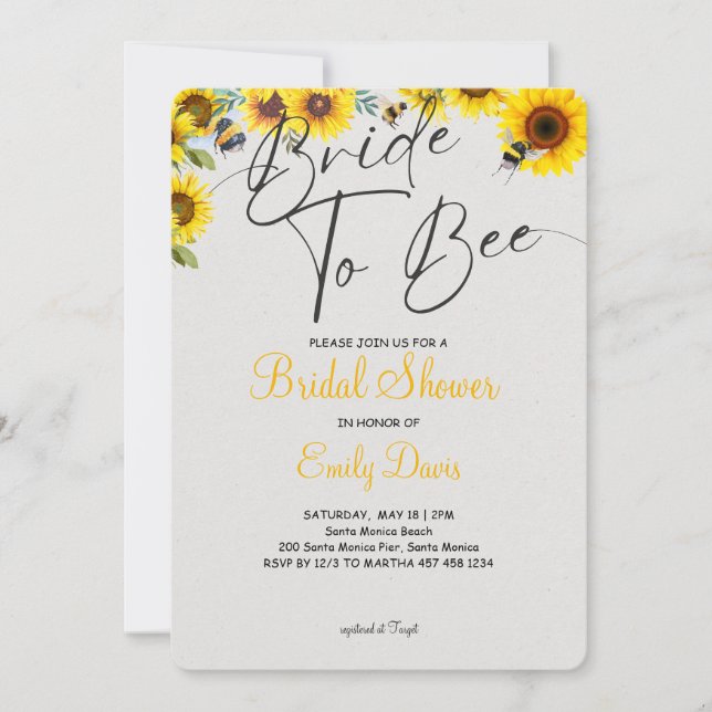Bridal Bliss: Bride to Be  Invitation (Front)