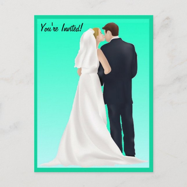BRIDAL BLISS - Turquoise Invitation Postcard (Front)